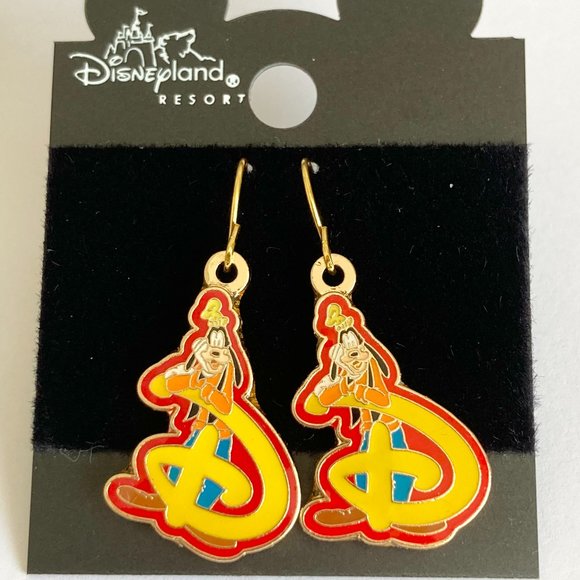 Vintage Disney Goofy Earrings Fab 5 Dog Disneyana Signed Charm Gold Plated - Picture 6 of 9